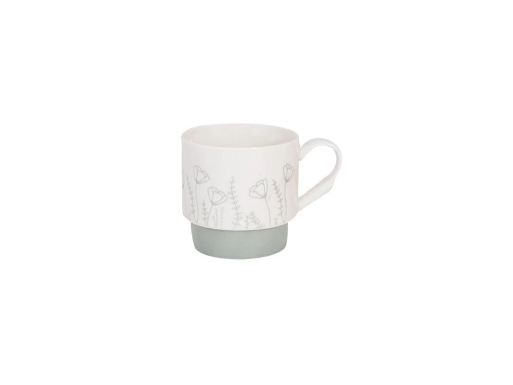 Floral Embossed Stackable Mug