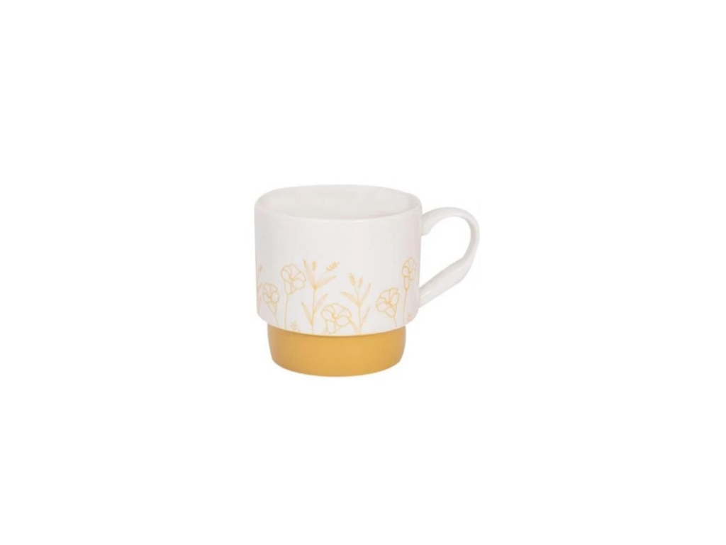 Floral Embossed Stackable Mug