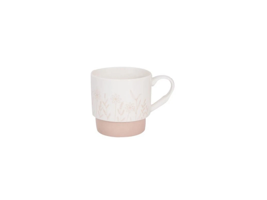 Floral Embossed Stackable Mug
