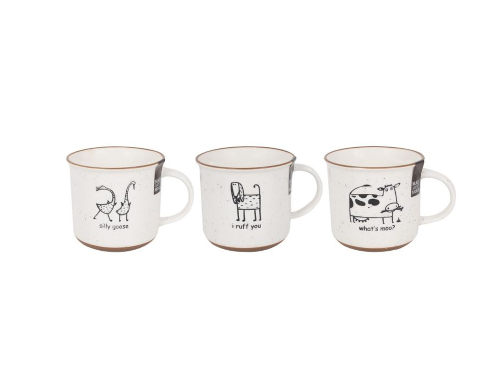 Mugs |  3 Assorted Animal Outline Print Mug