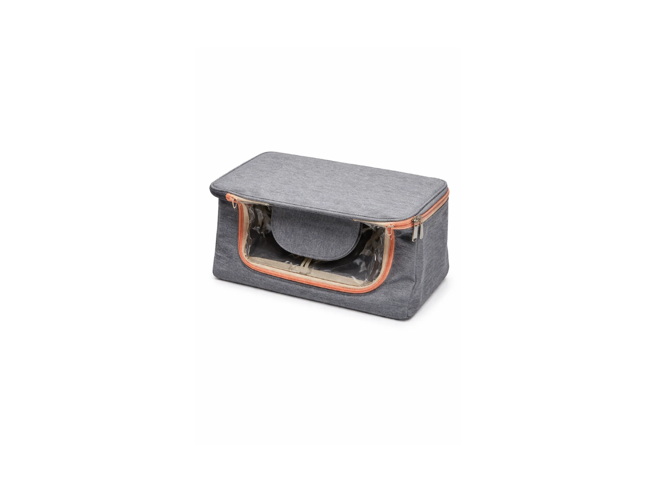 Plain Foldable Box With Orange Zipper | Small