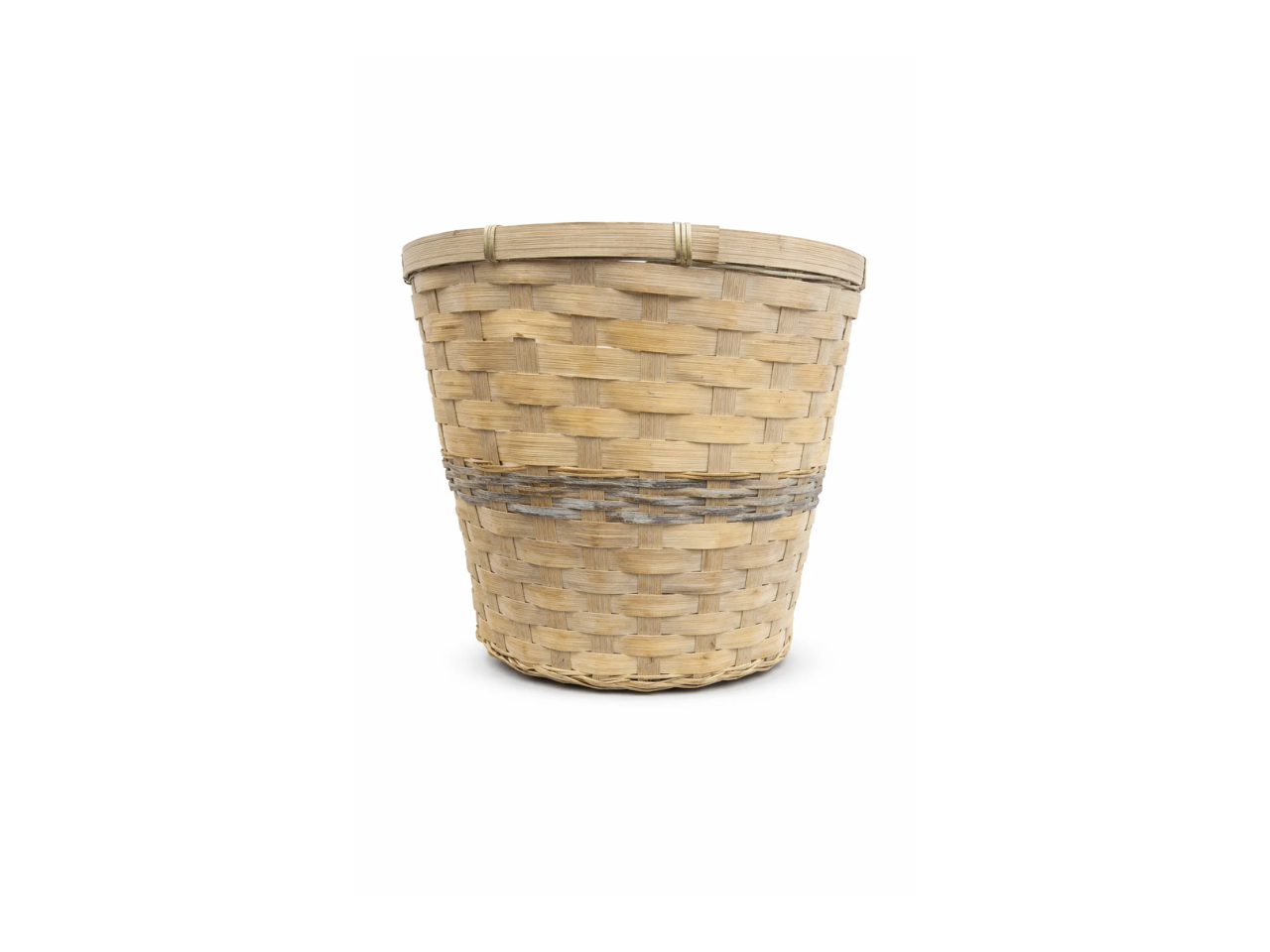 Deep Bamboo Basket with Accent | Medium