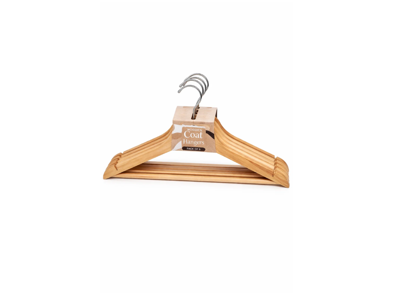 Natural Wooden Hangers | Pack of 5