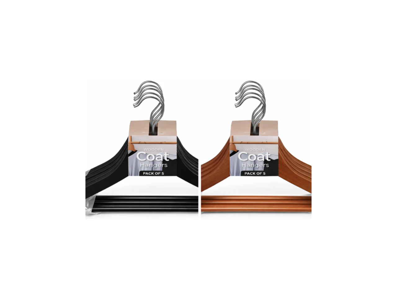 Coloured Wooden Hangers | Pack of 5