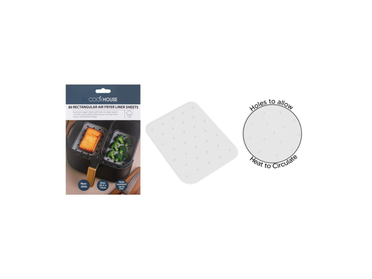 Rectangular Air Fryer Liner Sheets | 80Pcs