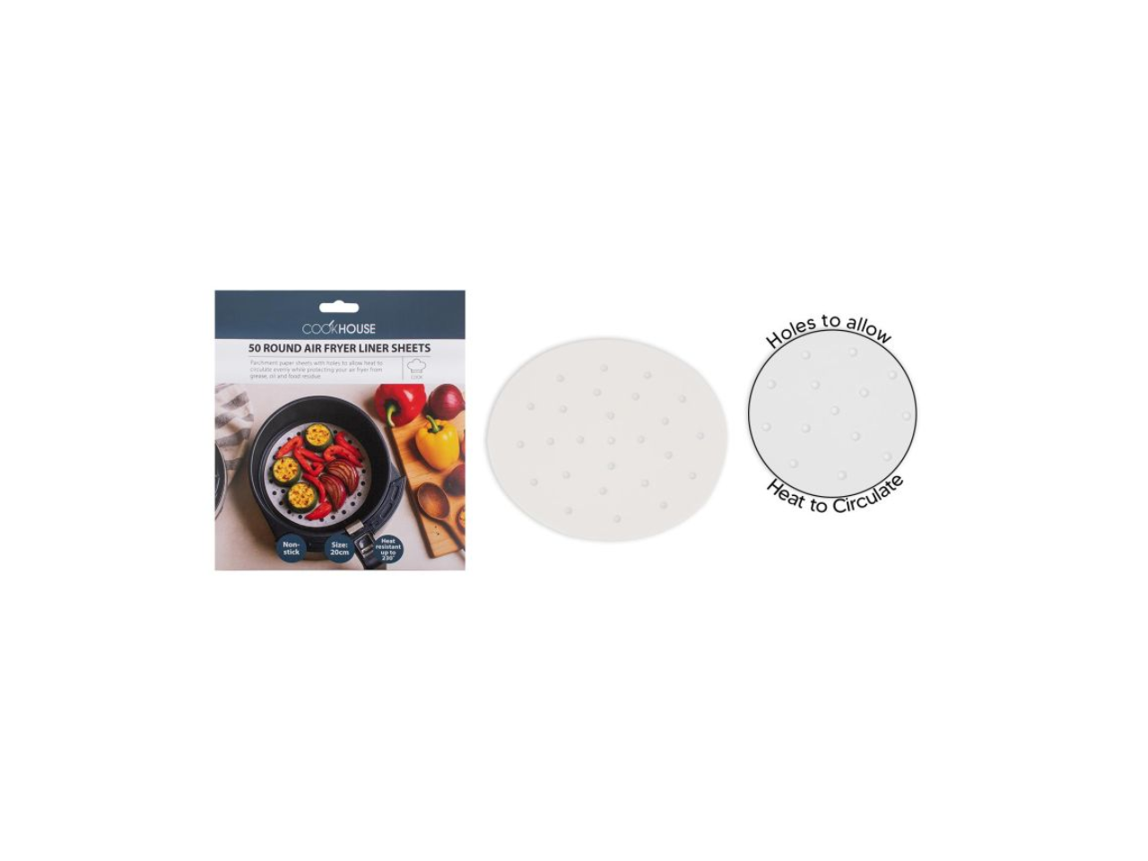 Round Air Fryer Liner Sheets | 50Pcs