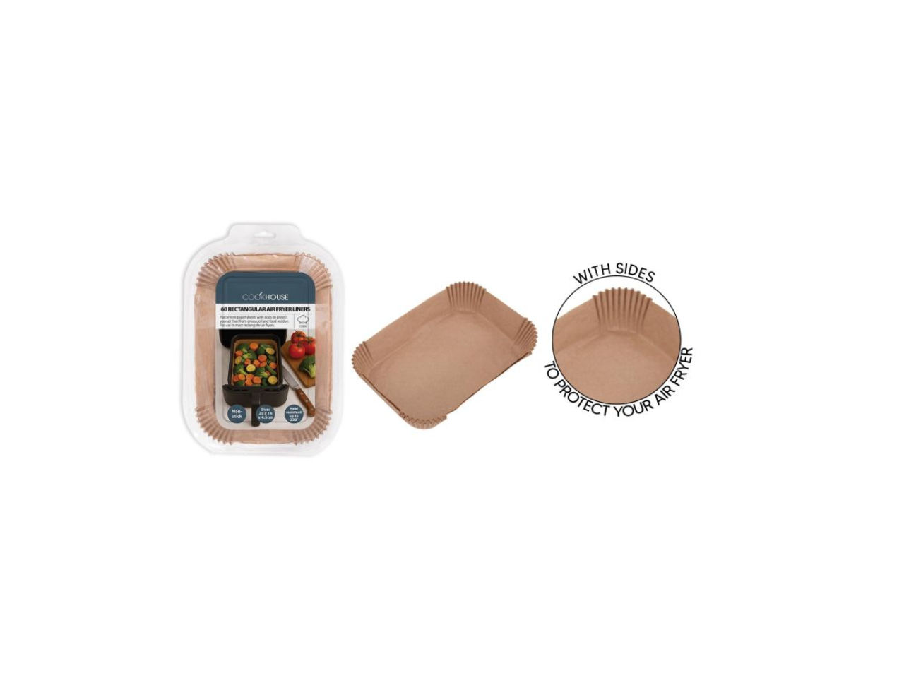 Rectangular Air Fryer Liners | 60Pcs