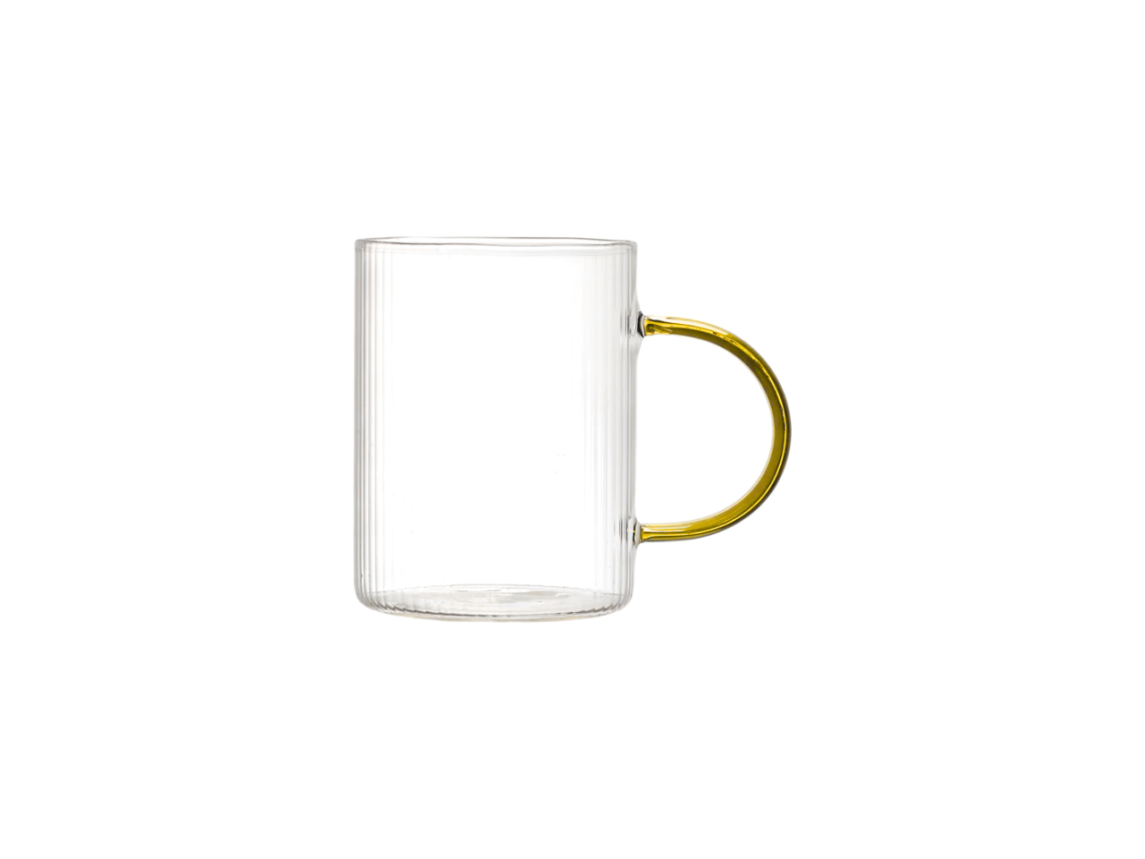 Striated Glass Mug with Coloured Handle | 23CL