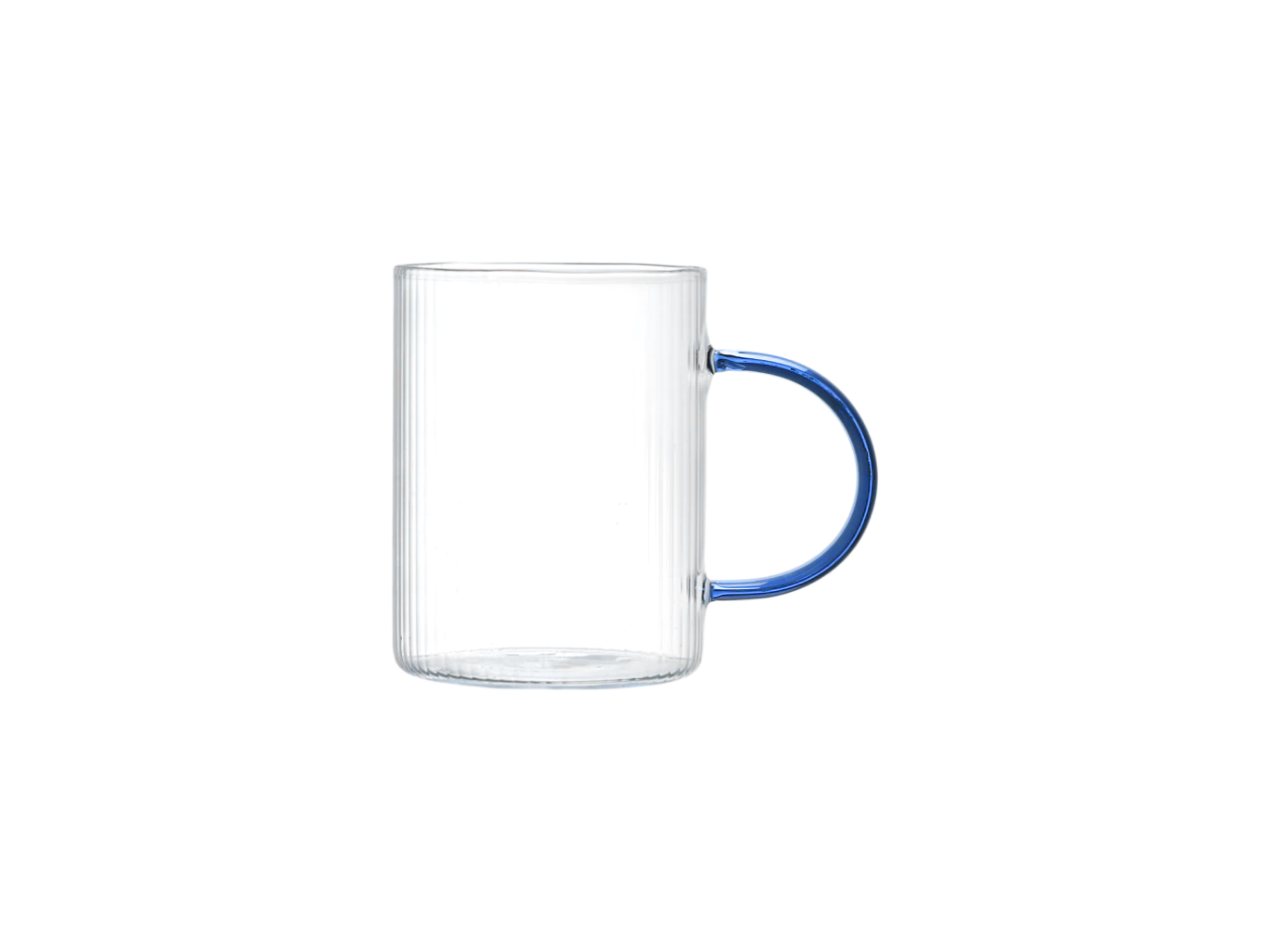 Striated Glass Mug with Coloured Handle | 23CL