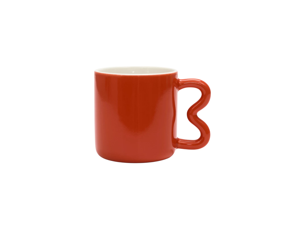 Coloured Mug with Zigzag Handle