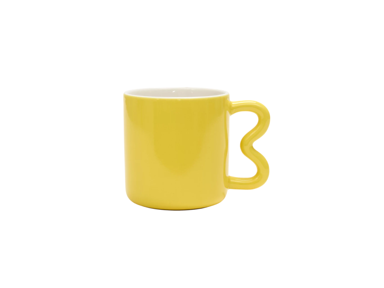 Coloured Mug with Zigzag Handle