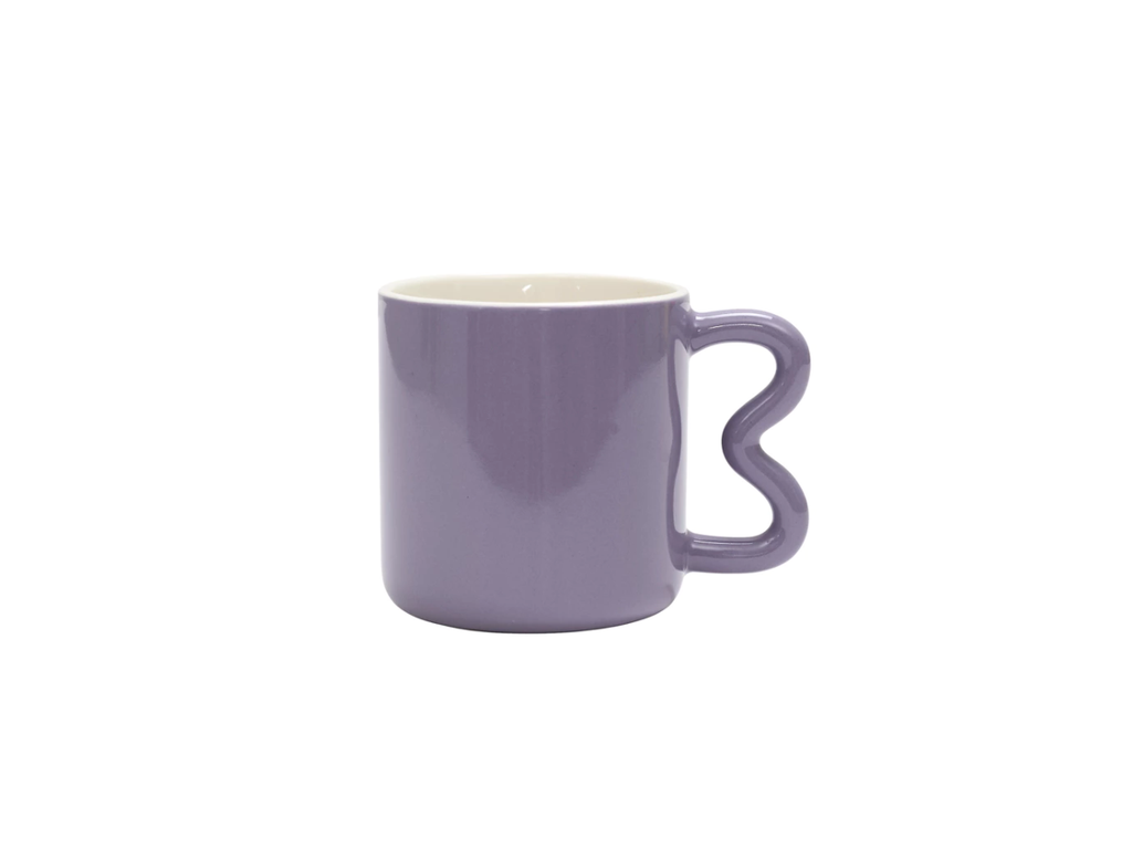 Coloured Mug with Zigzag Handle
