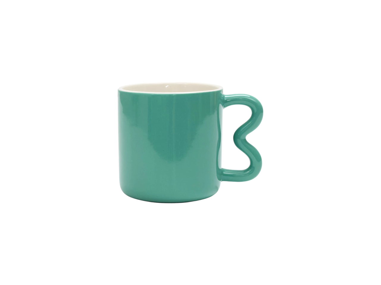 Coloured Mug with Zigzag Handle