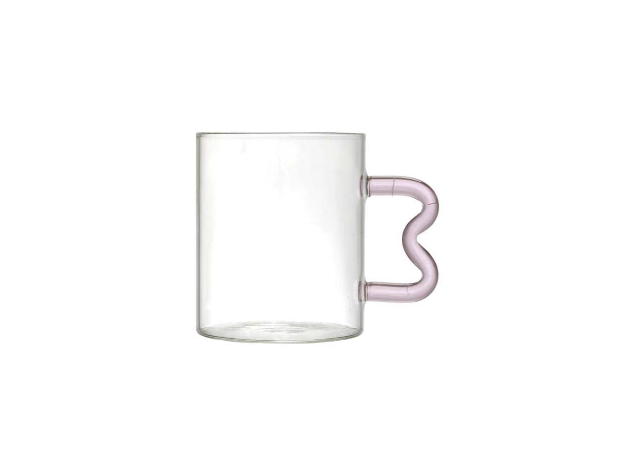 Glass Mug with Colorful Zigzag Handle | 35CL