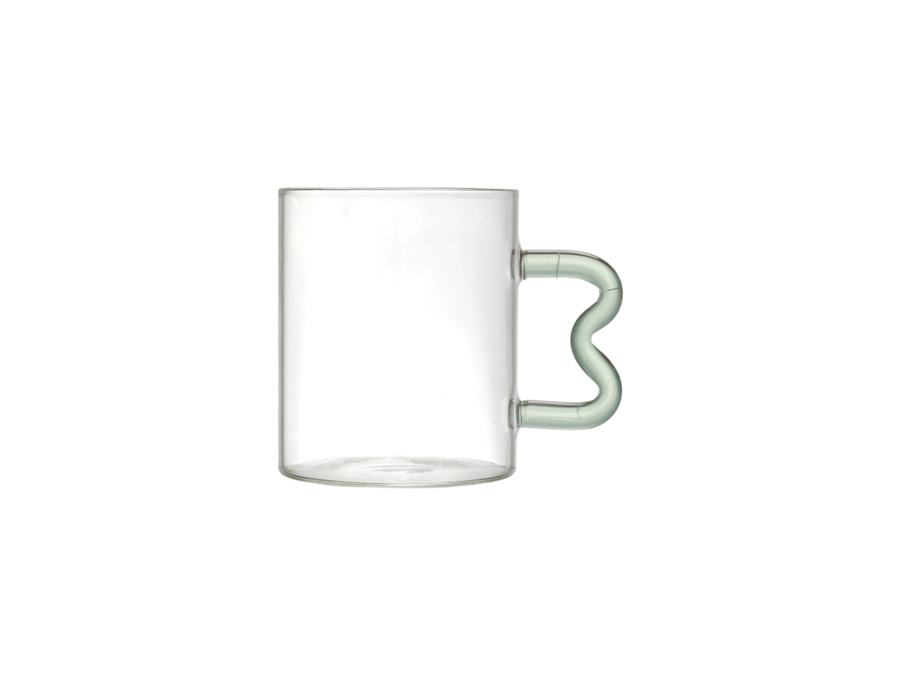 Glass Mug with Colorful Zigzag Handle | 35CL