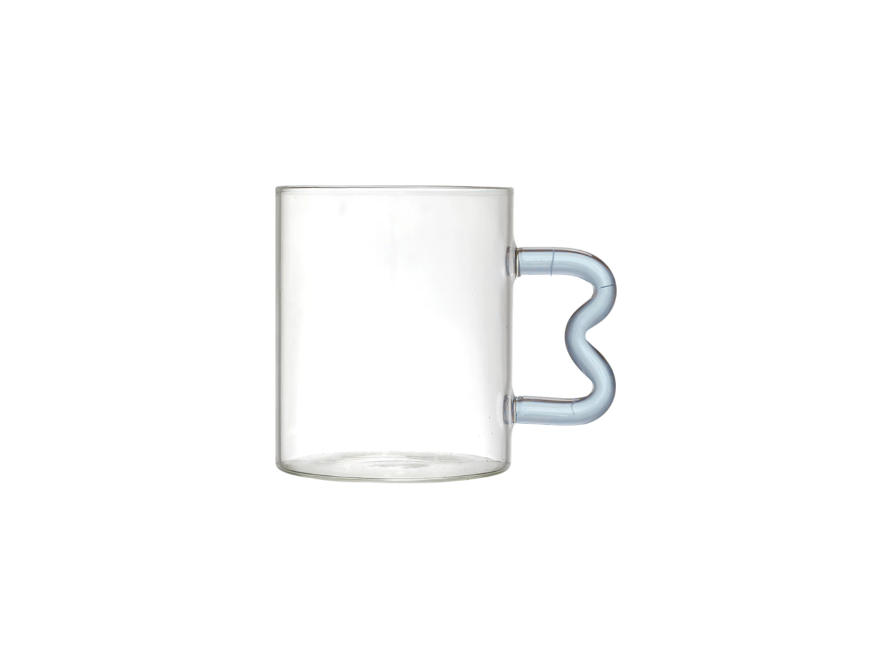 Glass Mug with Colorful Zigzag Handle | 35CL