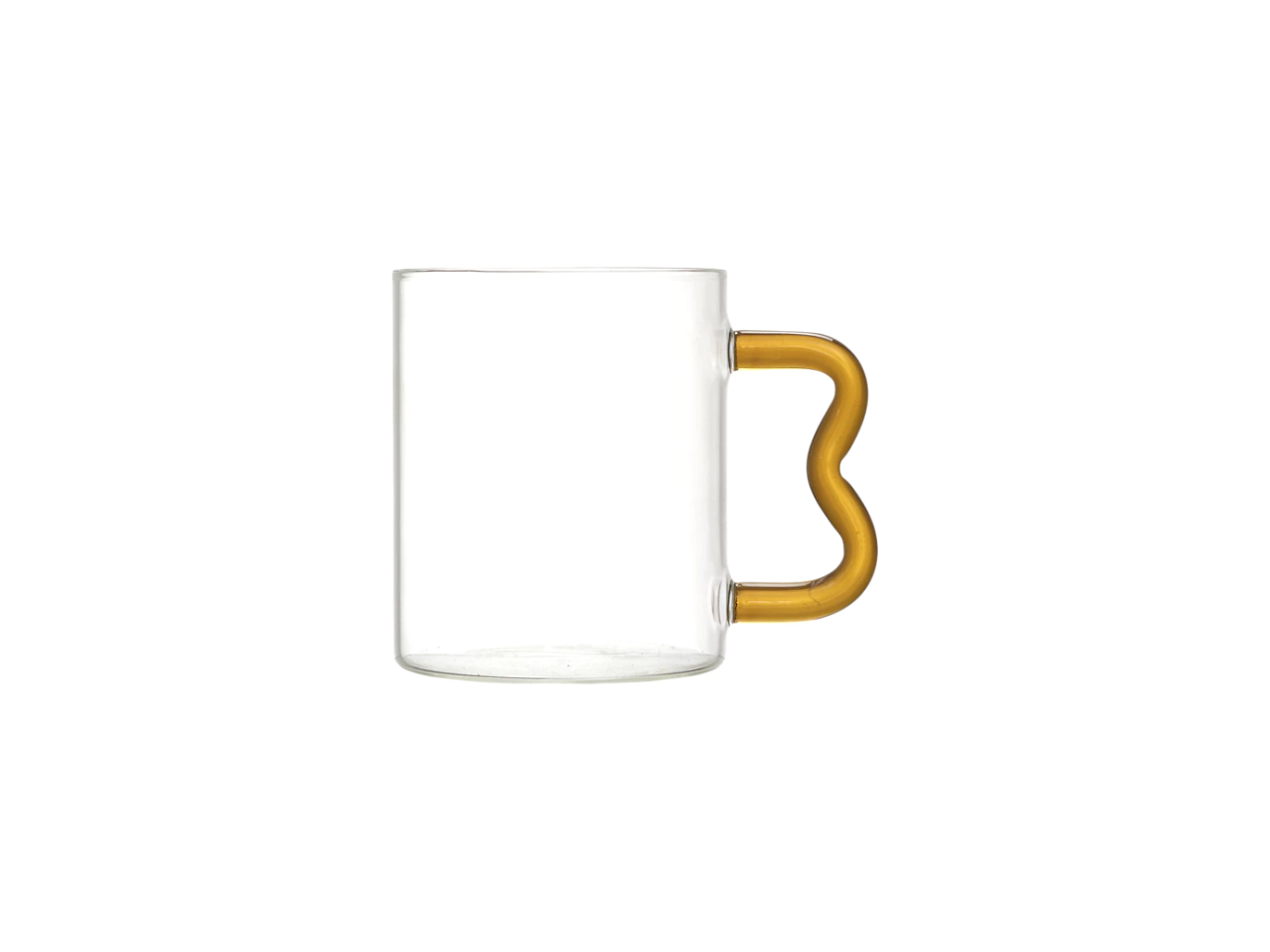 Glass Mug with Colorful Zigzag Handle | 35CL