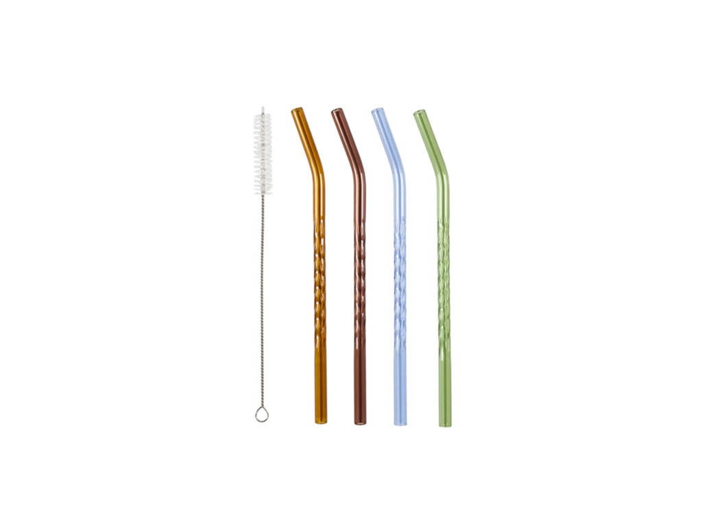 Pack of Coloured Glass Straws | 20CM