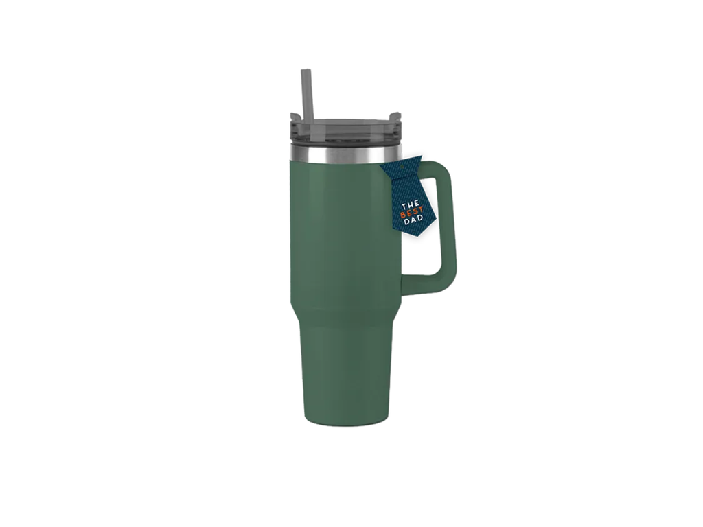 Father's Day Double Walled Tumbler With Straw And Handle |  1100ML