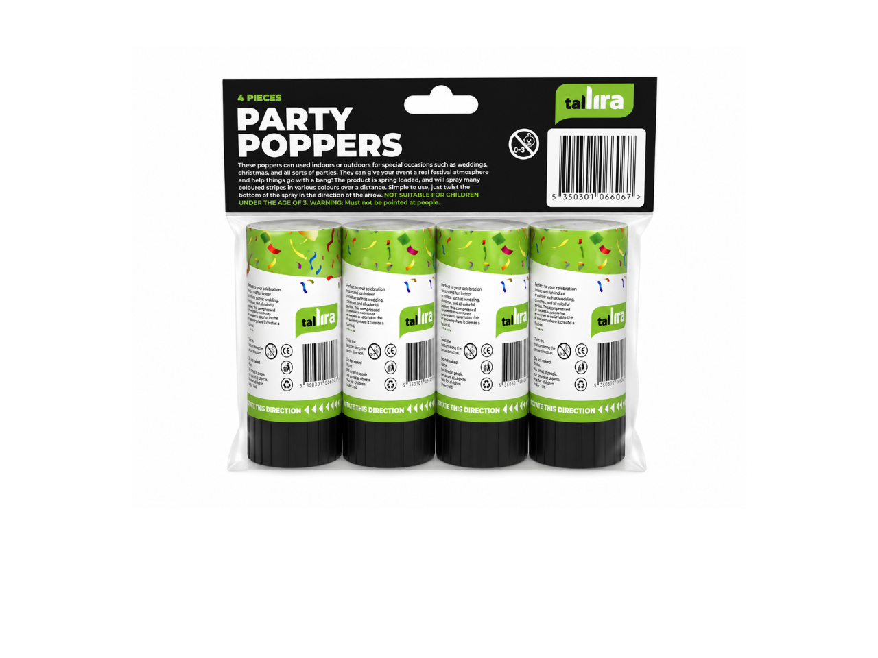 Party Popper | Coloured Confetti | 4 Pcs