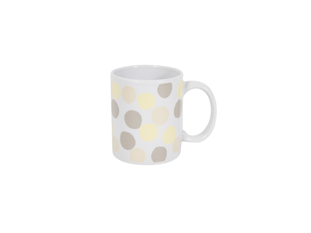 Shaped Neutral Polka Dot Mug