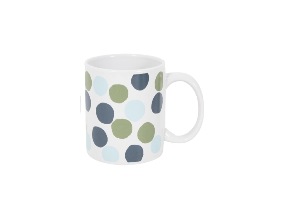 Shaped Neutral Polka Dot Mug