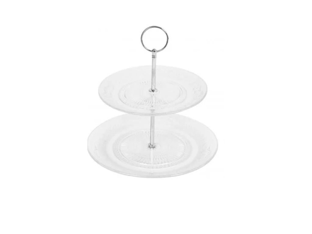 Two Tier Glass Cake Stand