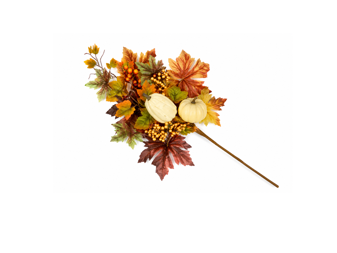 Autumn White Pumpkin Spray | 60CM