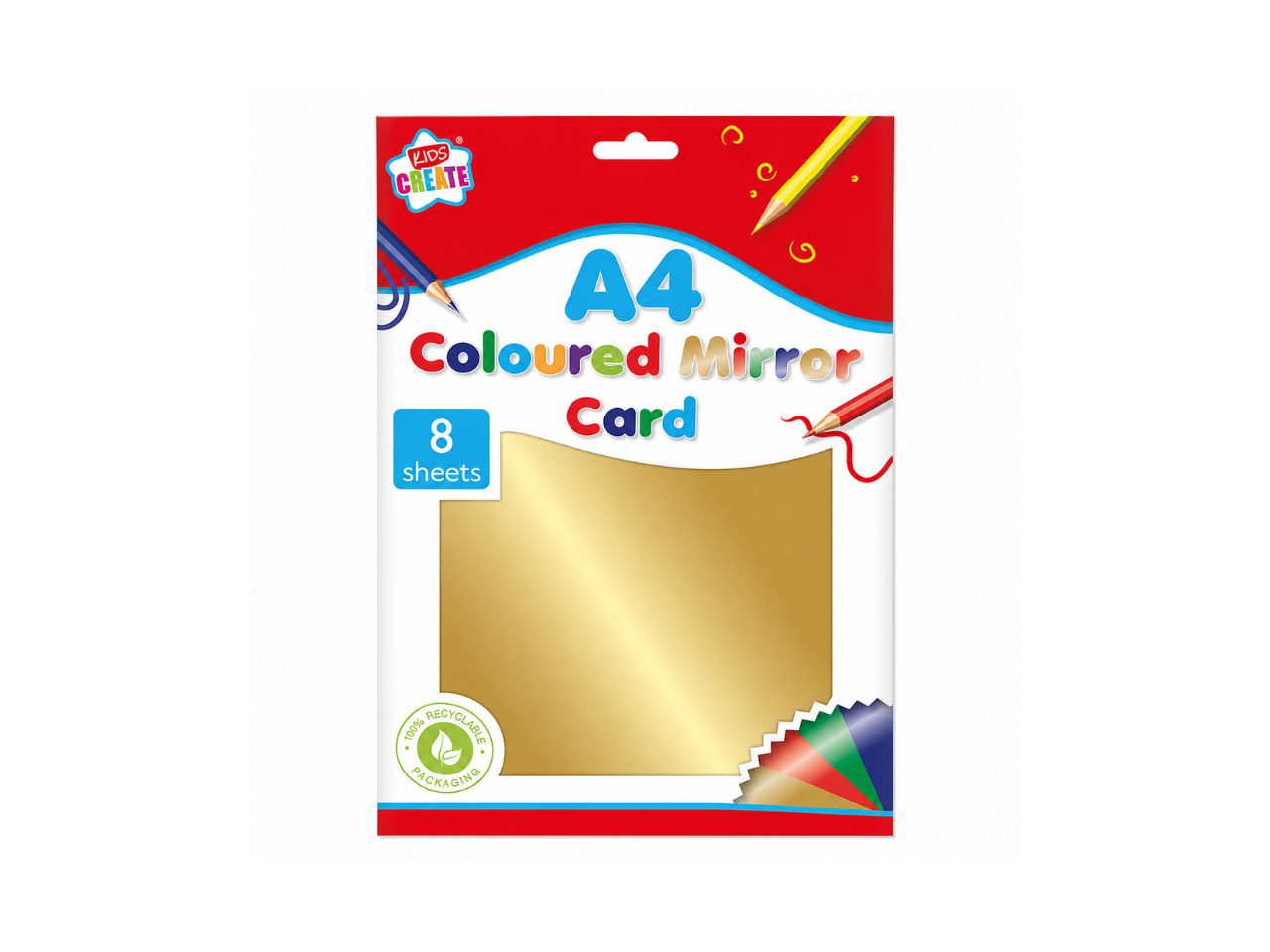 A4 Coloured Mirror Card | 8 Sheets