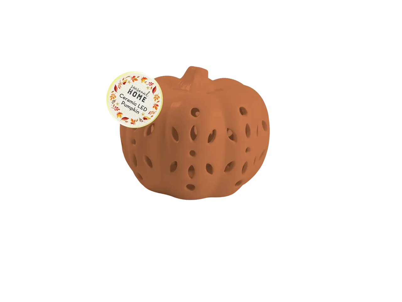 Autumnal Medium Ceramic LED Pumpkin