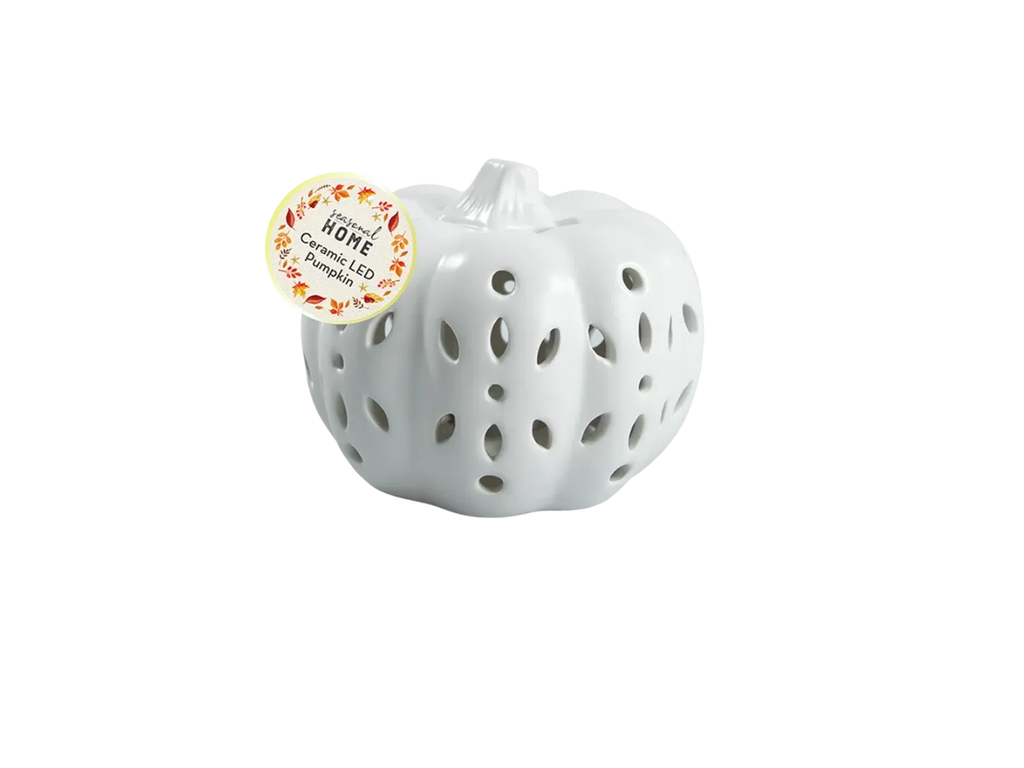 Autumnal Medium Ceramic LED Pumpkin