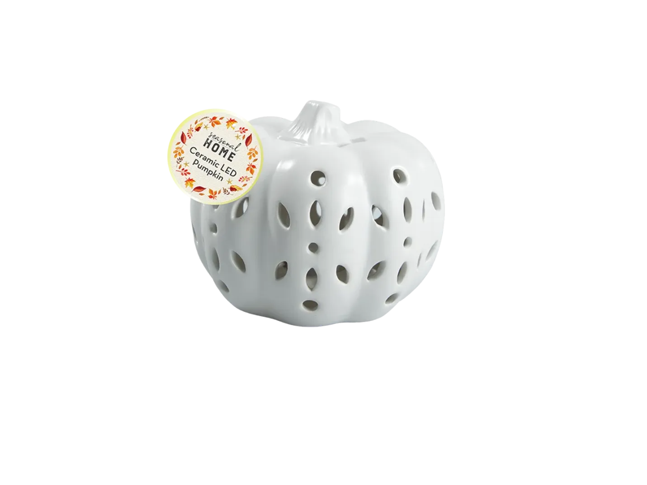 Autumnal Medium Ceramic LED Pumpkin