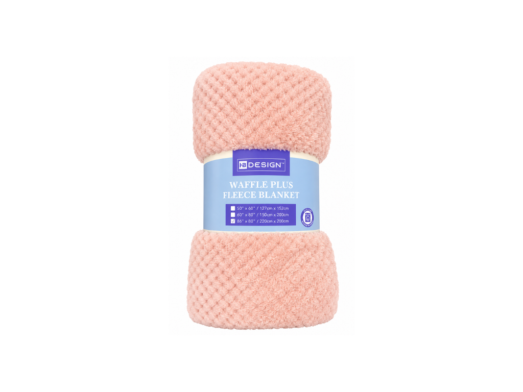 Black | Waffle Plus Fleece Blanket