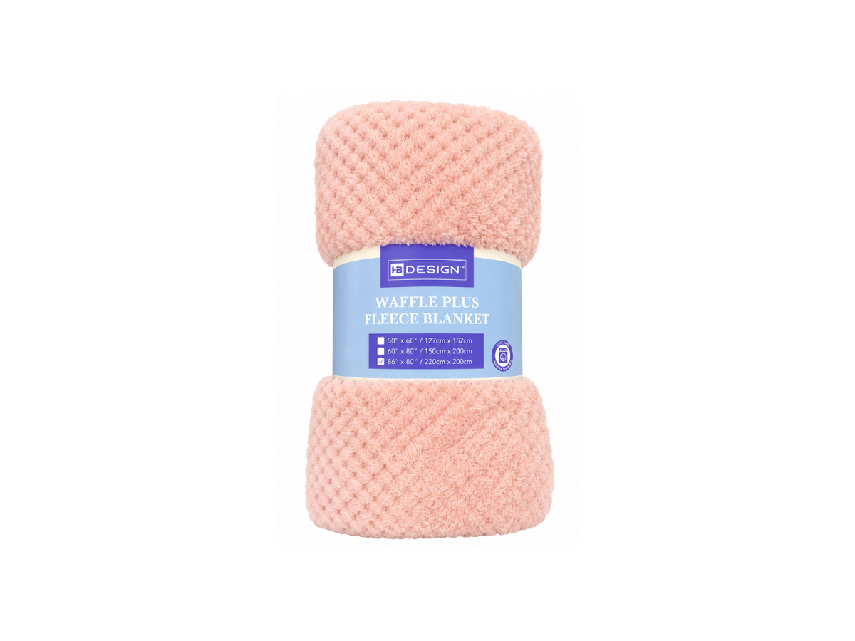 Black | Waffle Plus Fleece Blanket
