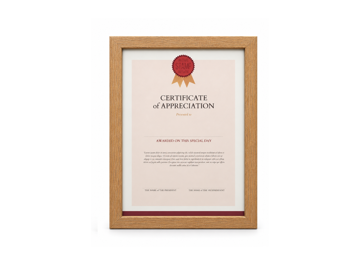 A4 Certificate Frame | 21X29.7CM