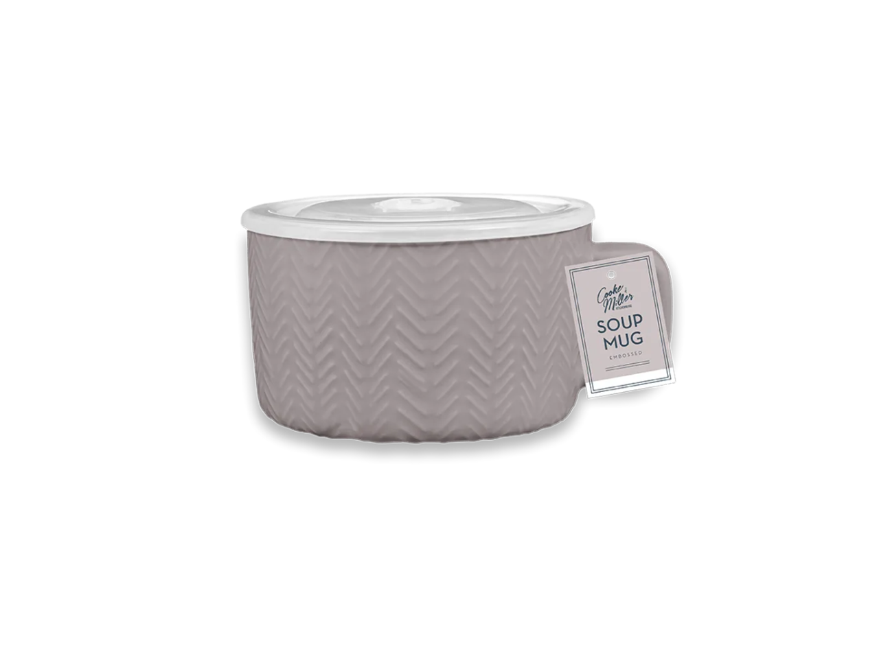 Natural Embossed Soup Mug