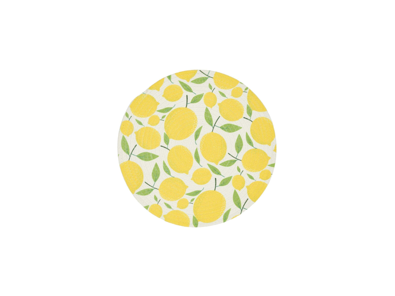 Round Placemat with Lemon Print