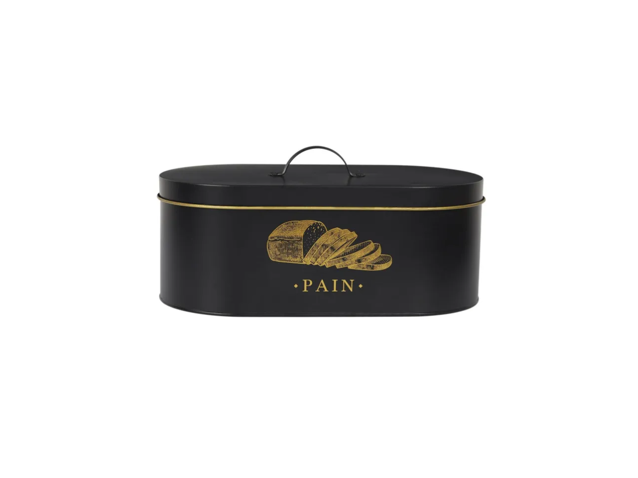 Black & Gold Metal Bread Bin