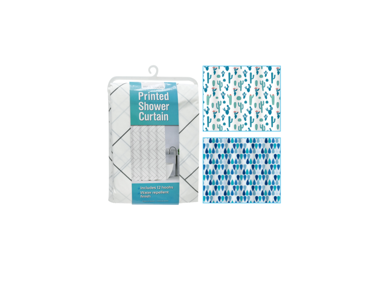 Printed Shower Curtain  | 180 x 180cm