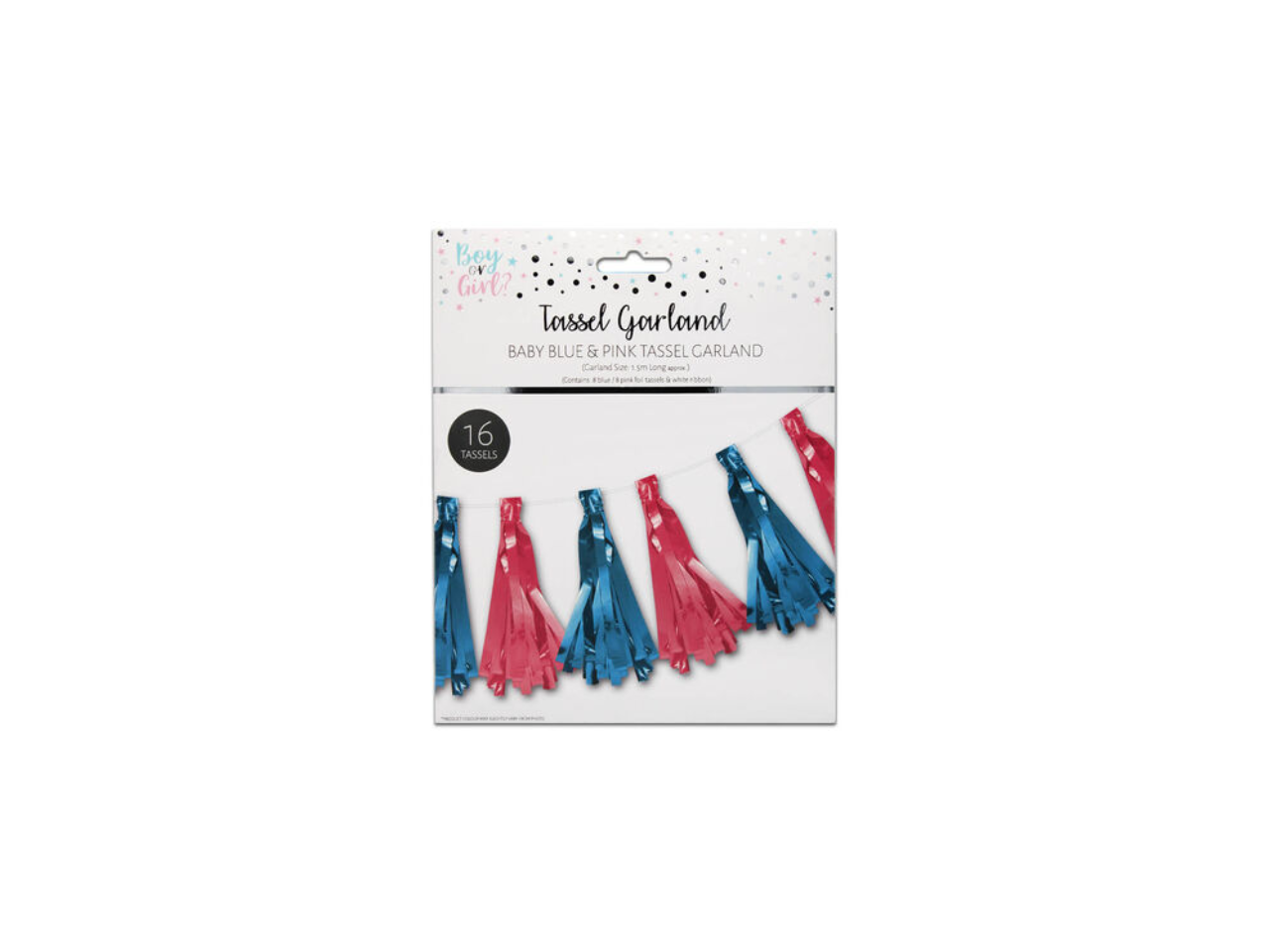 Baby Blue & Pink Gender Reveal Tassel Garland