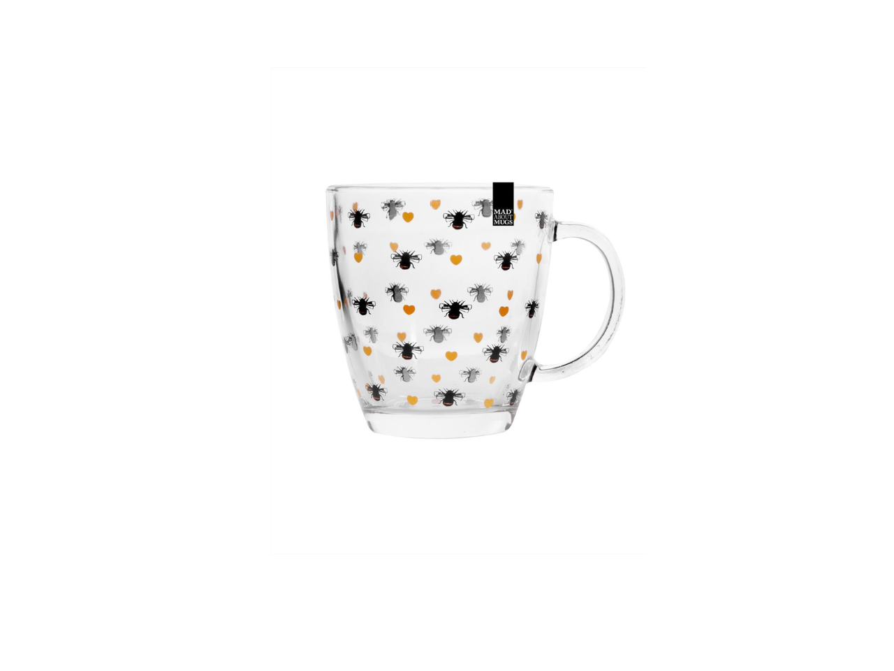 Printed Bees Glass Mug