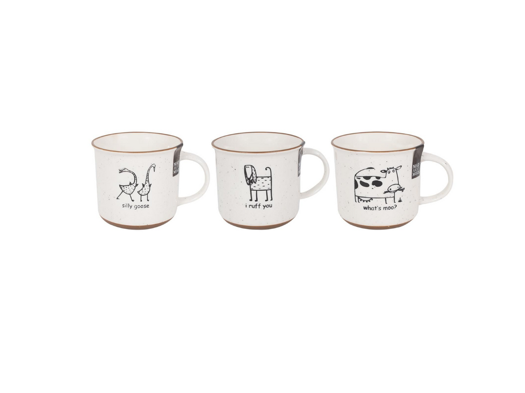 Mugs |  3 Assorted Animal Outline Print Mug
