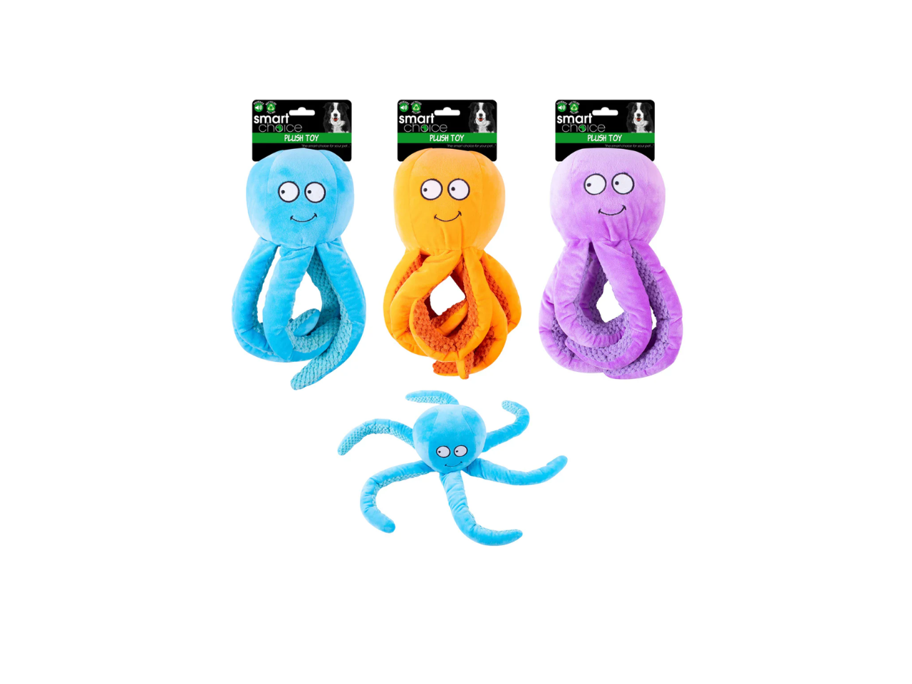 Plush Octopus Dog Toy with Squeak