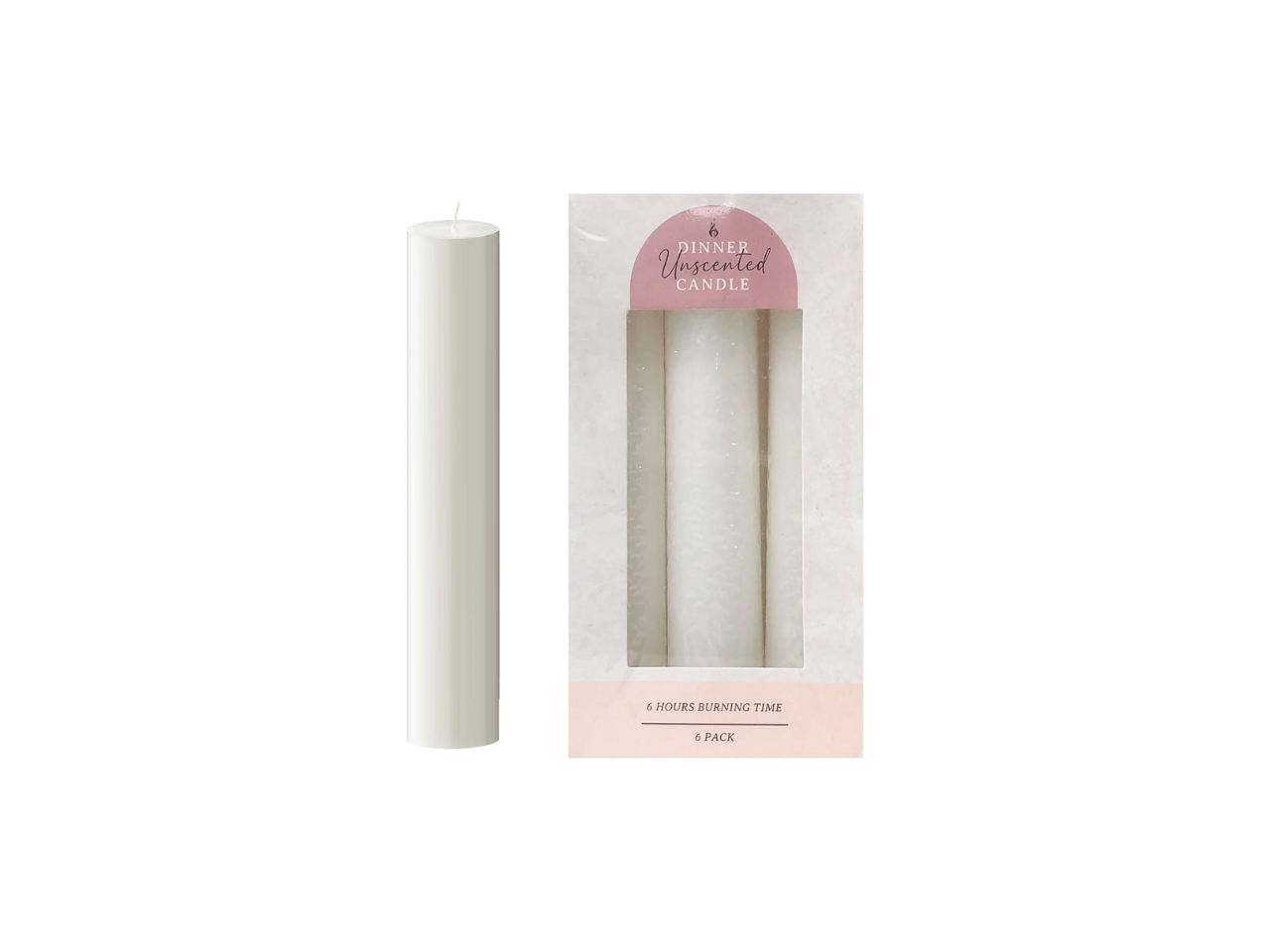 Candle Dinner White | 6 Pcs