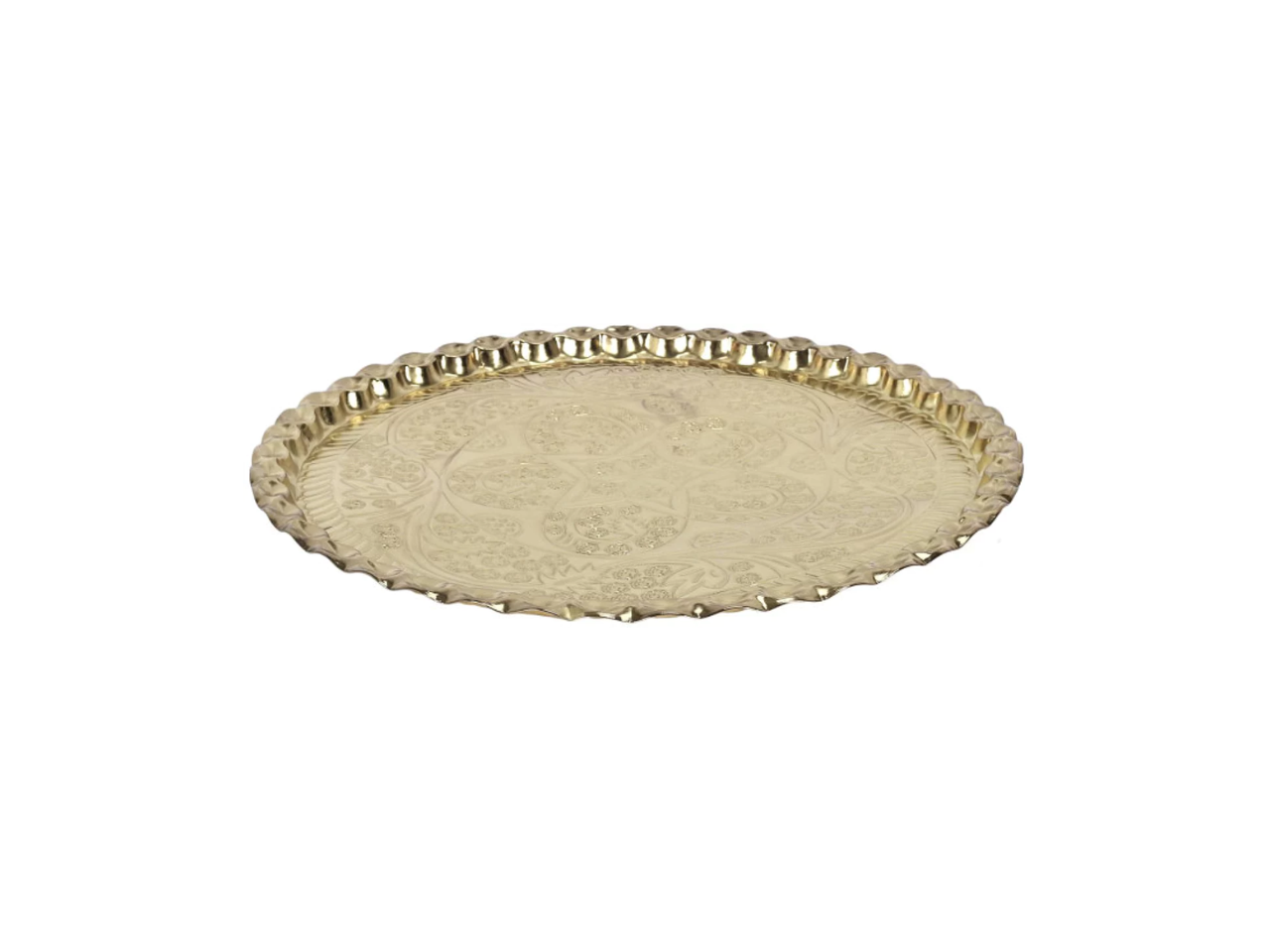 Decorative Tray In Gold Metal | 47.5CM