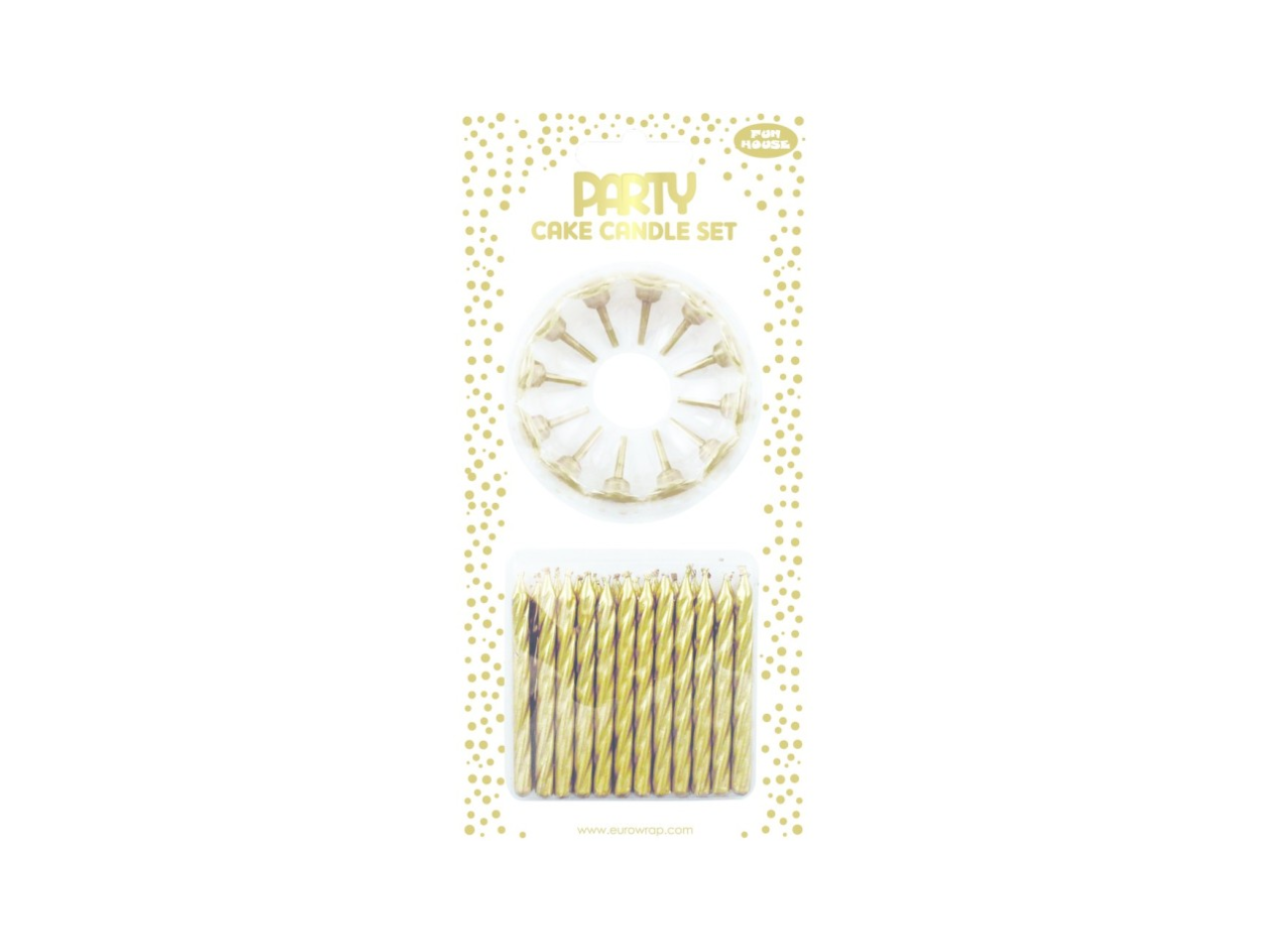 Set of 24 metal candles and 12 candle holders | Gold