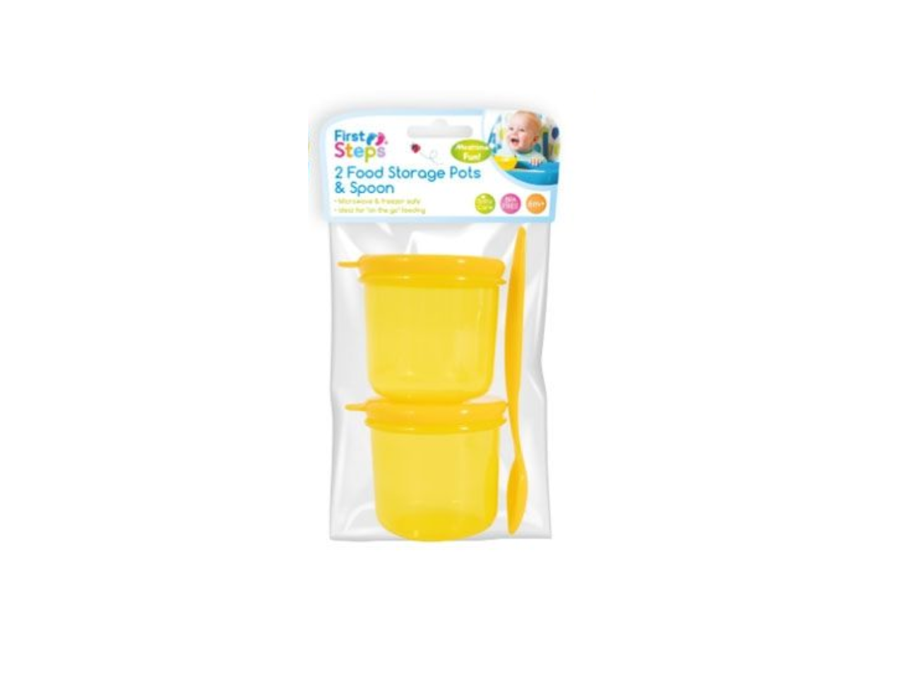 2 Food Storage Pots and Spoon