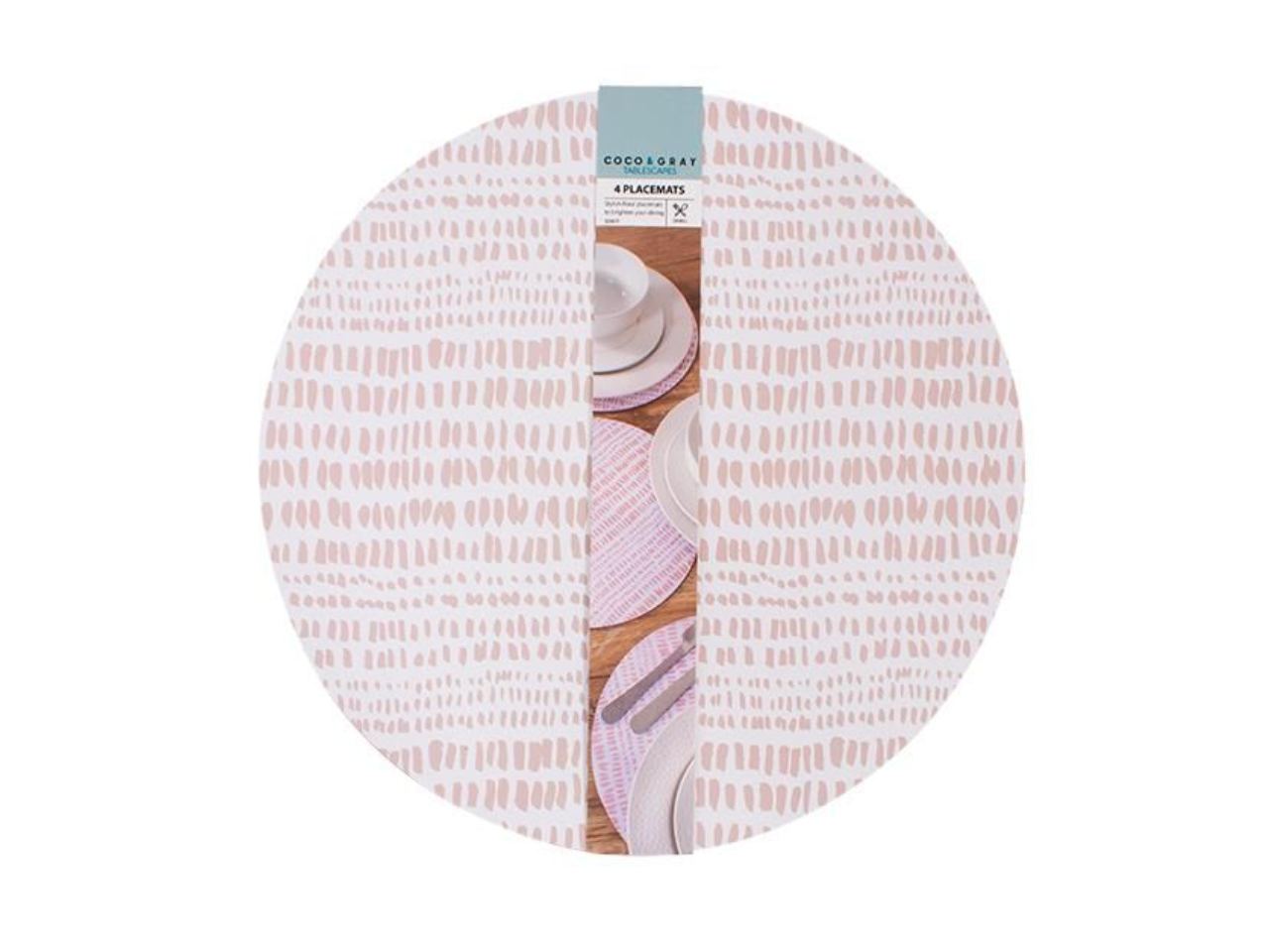 Round Placemat Cream Dash | 4 Pcs