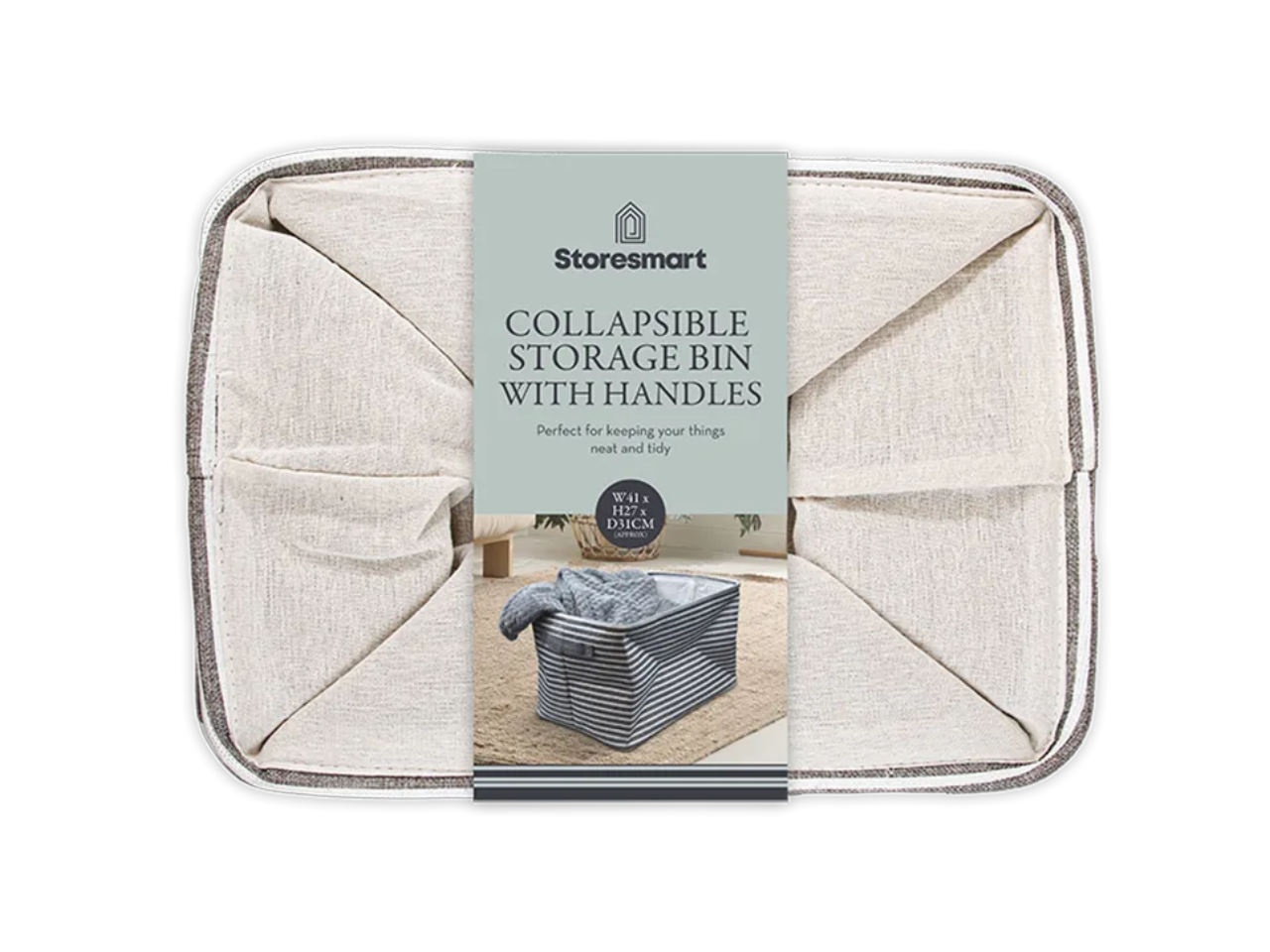 Collapsible Fabric Storage Bin with Handles | 27X41X31CM