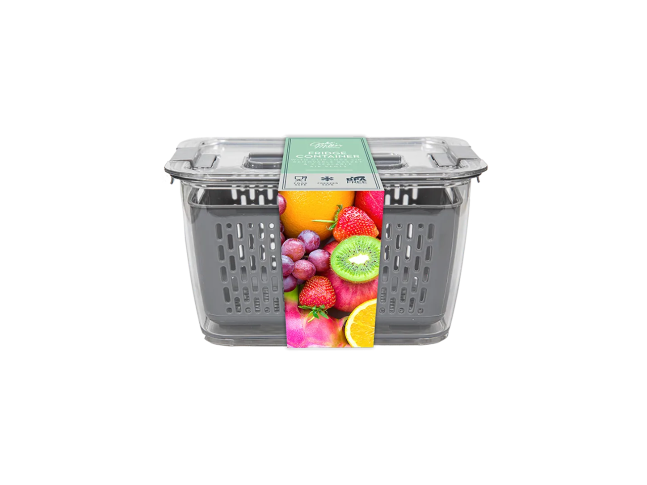 Large Fridge Container with Removeable Basket